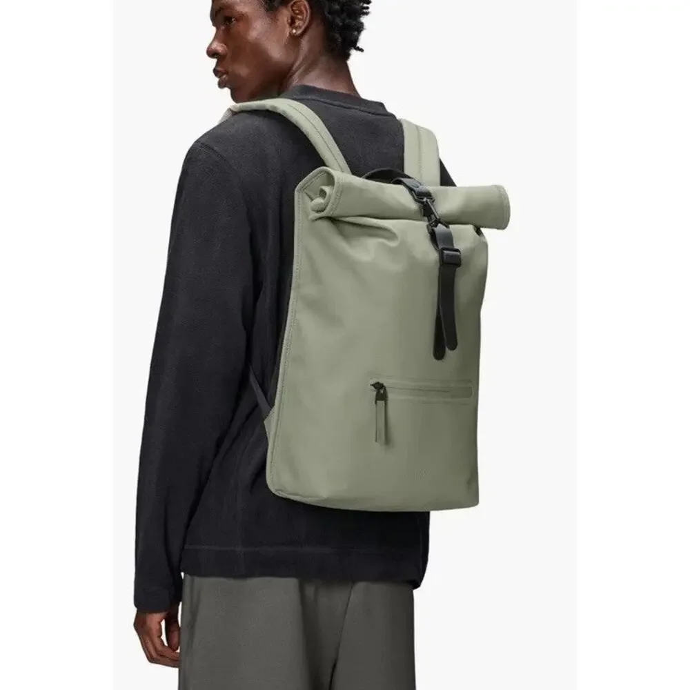RAINS Rolltop Rucksack W3 Drift Buckle Zip RFID, MSRP $140